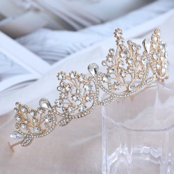 Super fairy new princess sweet bride Crown red headwear Crystal toasting suit hair accessory 18th birthday gift