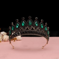 Baroque retro black luxurious crown bridal headwear, wedding dress, 18th birthday girl's crown cake, crown