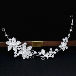 New Korean-style bridal crown headwear and hair accessory set, wedding dress accessories, wedding ornaments, rhinestone set, chain necklace, hair crown