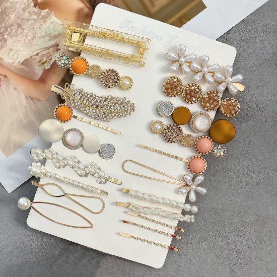 European and American cross-border hair accessories, acetate edge clips, marble, Amazon hair clips, pearl candy color, fashionable hair clips for women's sets European and American cross-border hair accessories, acetate edge clips, marble, Amazon hair clips, pearl candy color, fashionable hair clips for women's sets