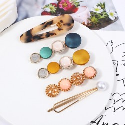 Crystal edge pink crystal Korean bb clip Korean version Korean simple geometric hair accessory Instagram popular bangs broken hair clip