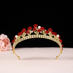 Three-piece set of bridal headwear, Korean forest-style hair band, red hair accessory, fairy hair band, toasting wedding dress and accessories