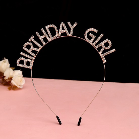 Happy Birthday Bestseller! Women's water diamond high-end pressure-sensitive hair, party and gathering atmosphere, photo outfit, Korean-style hairpin headband. Happy Birthday Bestseller! Women's water diamond high-end pressure-sensitive hair, party and gathering atmosphere, photo outfit, Korean-style hairpin headband.