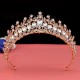 Korean-style grand and luxurious Baroque golden and ethereal wedding dress, wedding crown, headwear, and super ethereal bridal crown Korean-style grand and luxurious Baroque golden and ethereal wedding dress, wedding crown, headwear, and super ethereal bridal crown