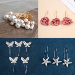 Bridal coiled hair accessories, Hair hairpins, hair clips, U-shaped clips, popular hairdressing pins, makeup braided hair