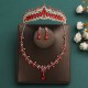 Festive red bridal set, three-piece set, necklace, earrings, crown, headwear, wedding accessories, birthday crown, women's hair accessory
