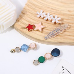 Wholesale of Korean-style cute pearl hair clips, Instagram water diamond hair clips, retro bangs hair clips, and simple heart-shaped hair accessories