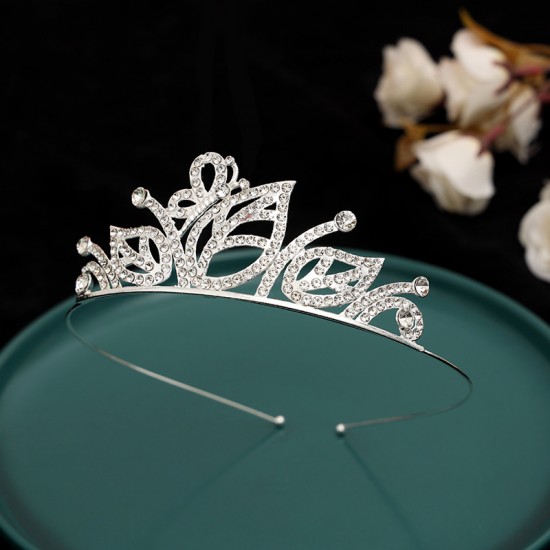 Children's headbands, crowns, baby birthday water diamond crystal hair bands, hair clips, girls' diamond-encrusted crowns, factory direct sales