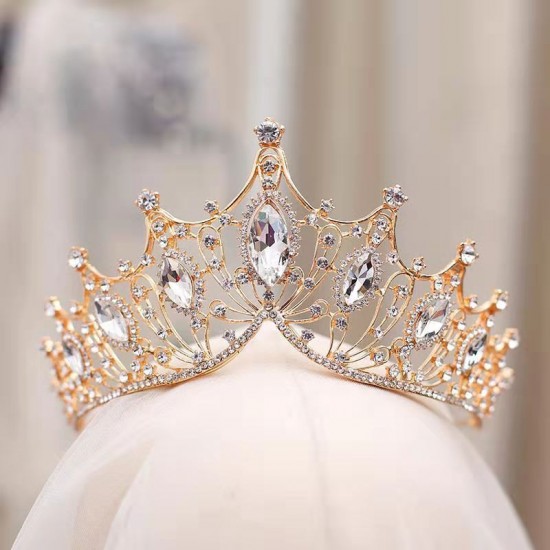 New black and white retro crystal crown bridal princess crown hair band and hair accessory manufacturer wholesale