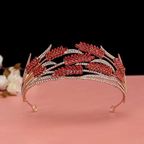 Water diamond wheat ear grand bridal crown headwear, super sparkling and super ethereal European and American crown, retro main wedding dress, evening gown hair accessory Water diamond wheat ear grand bridal crown headwear, super sparkling and super ethereal European and American crown, retro main wedding dress, evening gown hair accessory