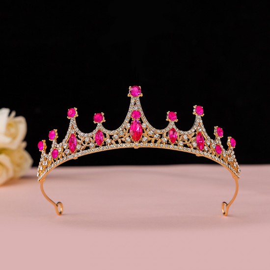 Crown headwear, bride's wedding hair accessory, Korean-style wedding dress accessories, princess birthday crown, adult hair band, rhinestone gift Crown headwear, bride's wedding hair accessory, Korean-style wedding dress accessories, princess birthday crown, adult hair band, rhinestone gift