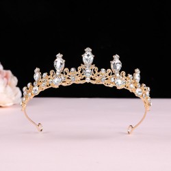 Crown New performance children's catwalk bridesmaid birthday party Headband Hair accessory Bride headwear high-end crystal crown