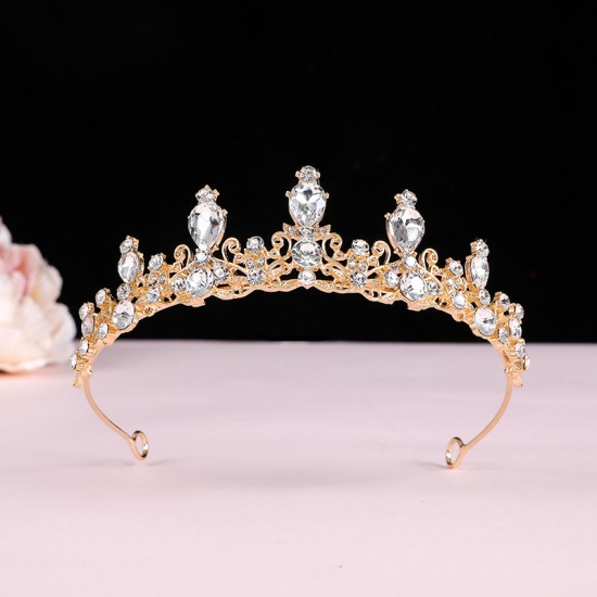 Crown New performance children's catwalk bridesmaid birthday party Headband Hair accessory Bride headwear high-end crystal crown