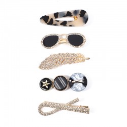 Wholesale of Korean-style cute pearl hair clips, Instagram water diamond hair clips, retro bangs hair clips, and simple heart-shaped hair accessories