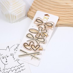 Wholesale of Korean-style cute pearl hair clips, Instagram water diamond hair clips, retro bangs hair clips, and simple heart-shaped hair accessories