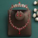 Festive red bridal set, three-piece set, necklace, earrings, crown, headwear, wedding accessories, birthday crown, women's hair accessory