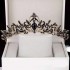 A popular online celebrity, Baroque retro black luxurious crown, bridal headwear, wedding accessories, birthday tiara, 20 years old