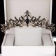 A popular online celebrity, Baroque retro black luxurious crown, bridal headwear, wedding accessories, birthday tiara, 20 years old