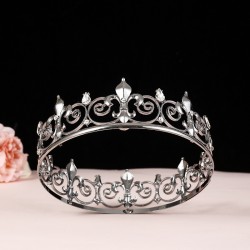 Men's golden King crown headdress, adult birthday crown, Halloween stage opera performance, unisex