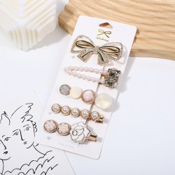 Wholesale of Korean-style cute pearl hair clips, Instagram water diamond hair clips, retro bangs hair clips, and simple heart-shaped hair accessories