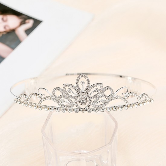 Children's crown headwear, princess girl crown, crystal headband, pink Frozen, children's birthday hair accessory Children's crown headwear, princess girl crown, crystal headband, pink Frozen, children's birthday hair accessory