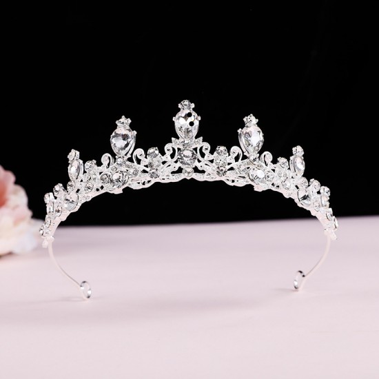 Crown New performance children's catwalk bridesmaid birthday party Headband Hair accessory Bride headwear high-end crystal crown