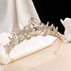 Baroque retro black luxurious crown bridal headwear wedding dress, 18th birthday women's crown 2025 new style