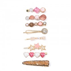Wholesale of Korean-style cute pearl hair clips, Instagram water diamond hair clips, retro bangs hair clips, and simple heart-shaped hair accessories