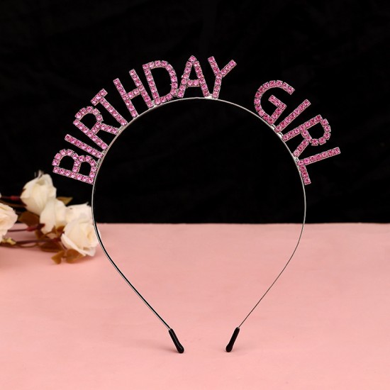 Happy Birthday Bestseller! Women's water diamond high-end pressure-sensitive hair, party and gathering atmosphere, photo outfit, Korean-style hairpin headband. Happy Birthday Bestseller! Women's water diamond high-end pressure-sensitive hair, party and gathering atmosphere, photo outfit, Korean-style hairpin headband.