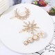 Korean-style cute pearl hair clips, Instagram double white sea star Moon 5-piece set hair clips, simple heart-shaped hair clips, wholesale hair accessories