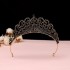 Bride hair accessory, 18-year-old luxurious crystal Korean-style crown, Baroque retro black hair accessory, best friend's birthday gift
