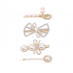Wholesale of Korean-style cute pearl hair clips, Instagram water diamond hair clips, retro bangs hair clips, and simple heart-shaped hair accessories
