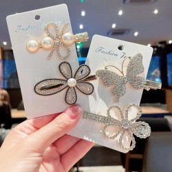 Korean flower butterfly bangs clip, fresh and elegant side top clip, duckbeak clip, hairpin clip, headwear manufacturer wholesale