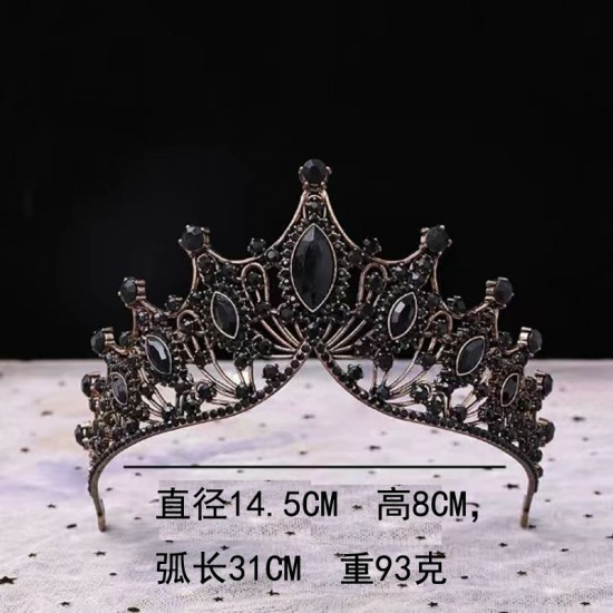 New black and white retro crystal crown bridal princess crown hair band and hair accessory manufacturer wholesale