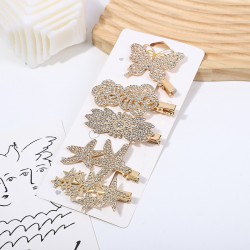 Korean-style pearl diamond-encrusted hair clips, ins water diamond hair clips, retro bangs hair clips, simple butterfly clips and hair accessories wholesale
