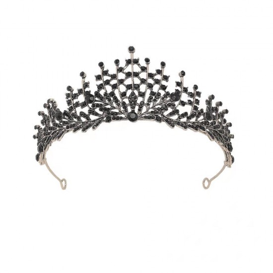 Wholesale of European and American bride crown rhinestone headwear, Baroque black, retro, simple and elegant beauty pageant crown wedding dress Wholesale of European and American bride crown rhinestone headwear, Baroque black, retro, simple and elegant beauty pageant crown wedding dress