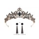 A popular online celebrity, Baroque retro black luxurious crown, bridal headwear, wedding accessories, birthday tiara, 20 years old