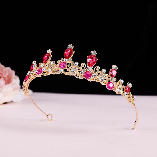 Crown New performance children's catwalk bridesmaid birthday party Headband Hair accessory Bride headwear high-end crystal crown