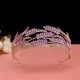 Water diamond wheat ear grand bridal crown headwear, super sparkling and super ethereal European and American crown, retro main wedding dress, evening gown hair accessory Water diamond wheat ear grand bridal crown headwear, super sparkling and super ethereal European and American crown, retro main wedding dress, evening gown hair accessory