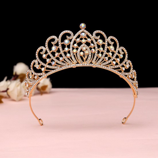 Bride hair accessory, 18-year-old luxurious crystal Korean-style crown, Baroque retro black hair accessory, best friend's birthday gift Bride hair accessory, 18-year-old luxurious crystal Korean-style crown, Baroque retro black hair accessory, best friend's birthday gift