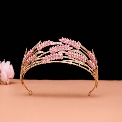 Water diamond wheat ear grand bridal crown headwear, super sparkling and super ethereal European and American crown, retro main wedding dress, evening gown hair accessory