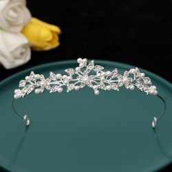 Children's crown headwear, flower girl handcrafted crystal hair accessory, crown, girl's birthday performance hair band, princess dress accessory