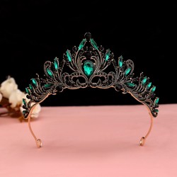 Baroque retro black luxurious crown bridal headwear, wedding dress, 18th birthday girl's crown cake, crown