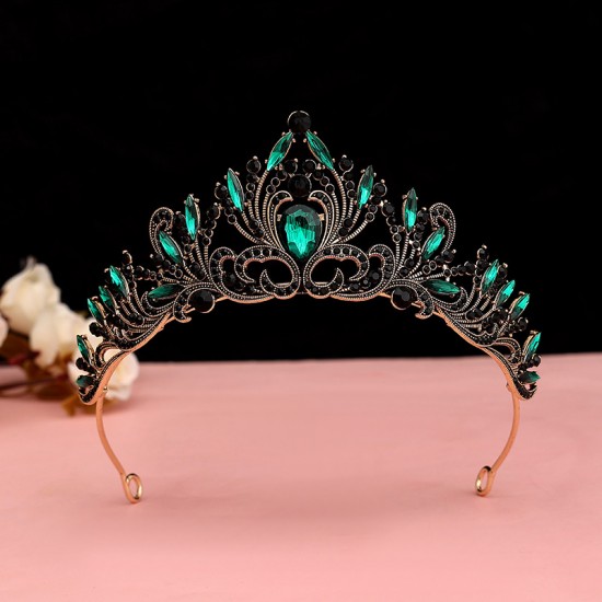 Baroque retro black luxurious crown bridal headwear, wedding dress, 18th birthday girl's crown cake, crown Baroque retro black luxurious crown bridal headwear, wedding dress, 18th birthday girl's crown cake, crown