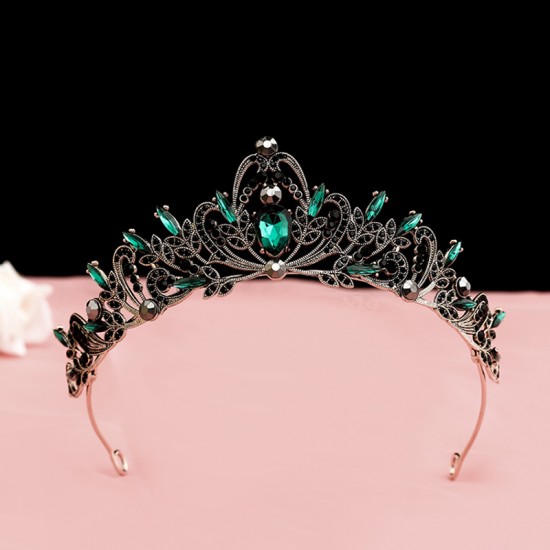 A popular online celebrity, Baroque retro black luxurious crown, bridal headwear, wedding accessories, birthday tiara, 20 years old A popular online celebrity, Baroque retro black luxurious crown, bridal headwear, wedding accessories, birthday tiara, 20 years old