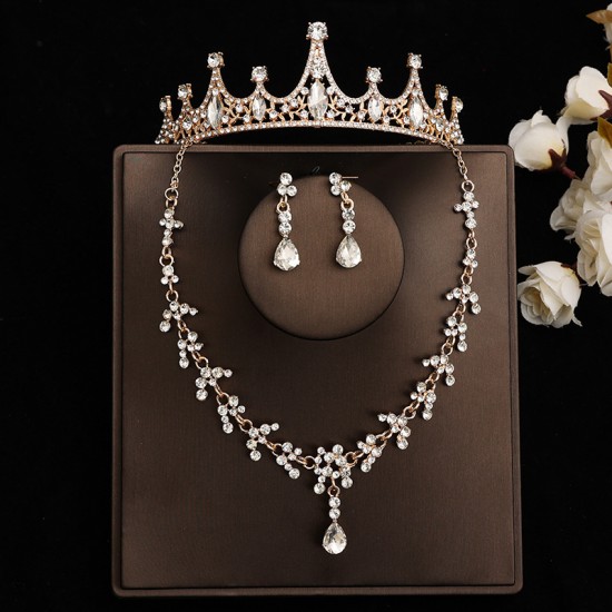 New bridal Japanese-Korean style crown headwear, wedding rhinestone crown hair accessory, wedding dress, evening gown, children's birthday accessories New bridal Japanese-Korean style crown headwear, wedding rhinestone crown hair accessory, wedding dress, evening gown, children's birthday accessories