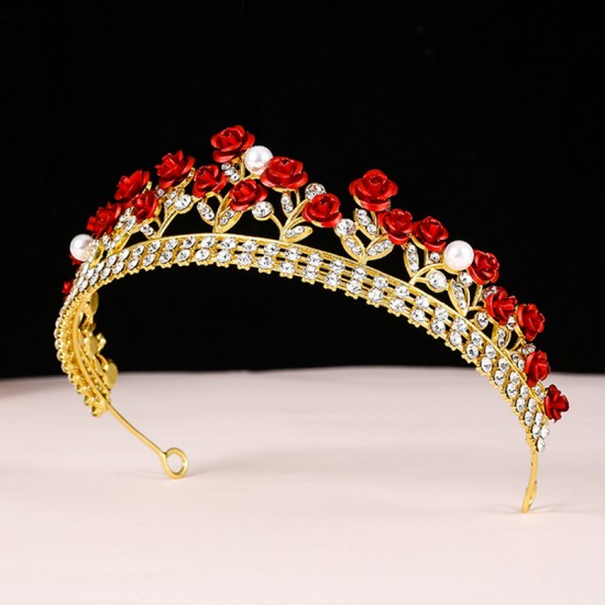 Three-piece set of bridal headwear, Korean forest-style hair band, red hair accessory, fairy hair band, toasting wedding dress and accessories Three-piece set of bridal headwear, Korean forest-style hair band, red hair accessory, fairy hair band, toasting wedding dress and accessories
