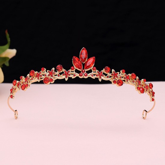 Crown bride Korean-style super ethereal and beautiful wedding dress, hair accessory, princess, simple adult, children's fashion show, ruby hair band Crown bride Korean-style super ethereal and beautiful wedding dress, hair accessory, princess, simple adult, children's fashion show, ruby hair band