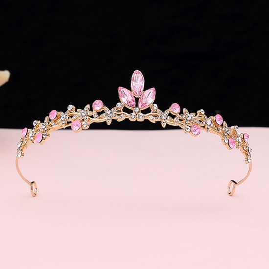 Crown bride Korean-style super ethereal and beautiful wedding dress, hair accessory, princess, simple adult, children's fashion show, ruby hair band Crown bride Korean-style super ethereal and beautiful wedding dress, hair accessory, princess, simple adult, children's fashion show, ruby hair band