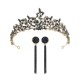 Baroque retro black luxurious crown bridal headwear wedding dress, 18th birthday women's crown 2024 new style Baroque retro black luxurious crown bridal headwear wedding dress, 18th birthday women's crown 2024 new style